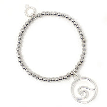 4mm Water Resistant Silver Hematite with Silver Wave