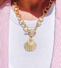 Heirloom Circle Loop Necklace with Matte Gold Shell