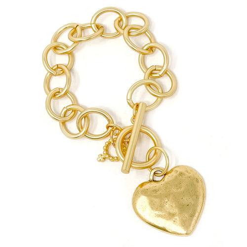 Heirloom Circle Loop Toggle Bracelet with All of My Heart