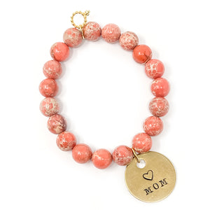 10mm Coral Sediment Jasper with Mom