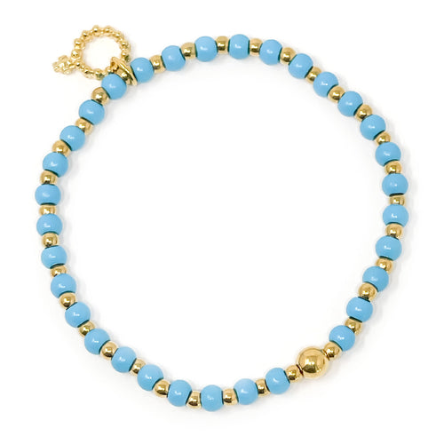 4mm Blue Howlite with Hematite
