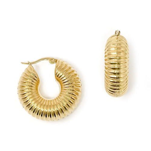 Non-Tarnish Gold Nautilus Hoops
