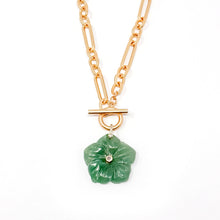 Heirloom Modern Paperclip Necklace with Aventurine Bloom