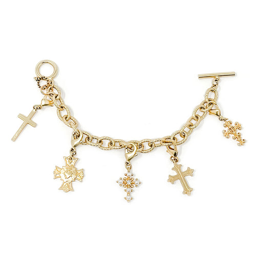 Wear Your Faith Signature Bracelet with 5 Cross Charms