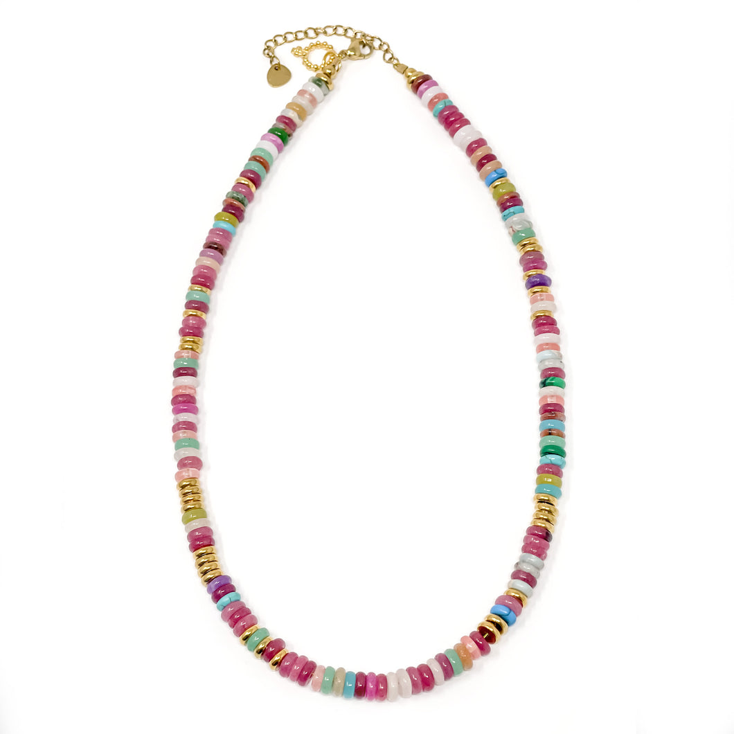 Sprinkles Collection- Multicolor Jade Rhondelle Necklace