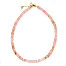 Sprinkles Collection - Peony Agate and Rose Quartz Rhondelle Necklace