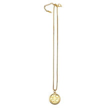 18" Gold Box Chain Necklace with Gold Serenity Prayer