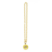 18" Matte Paperclip Necklace with Sunshine Yellow Protective Eye