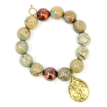 Aqua Terra Jasper with Gold St. Michael