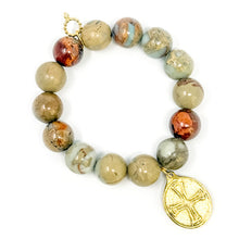 Aqua Terra Jasper with Gold St. Michael