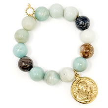 Amazonite with Large Gold St. Michael