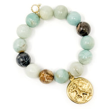 Amazonite with Large Gold St. Michael