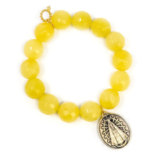 Faceted Saffron Agate with Gold Our Lady of Lujan