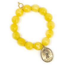 Faceted Saffron Agate with Gold Our Lady of Lujan