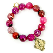 Faceted Azalea Agate with Gold Crowned Queen of Heaven
