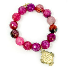 Faceted Azalea Agate with Gold Crowned Queen of Heaven