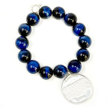 Midnight Tiger Eye with Silver Lord's Prayer