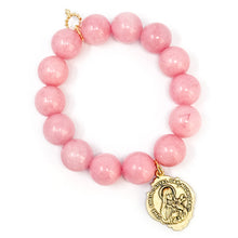 Bubblegum Jade with Gold Sacred Heart and St. Therese