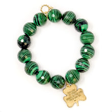 Faceted Malachite Agate with Gold Our Lady of Knock