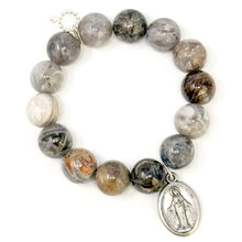 Cathedral Agate with Silver Miraculous Medal