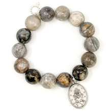 Cathedral Agate with Silver Miraculous Medal