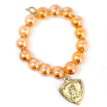Gold Iridescent Quartz with St. Michael Shield
