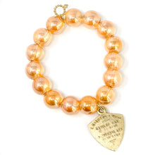 Gold Iridescent Quartz with St. Michael Shield