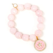 Faceted Pink Opalite with Pink Enameled Baby You're A Star