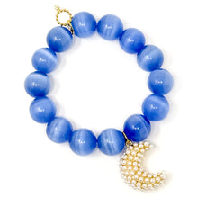 Blue Calcite with Pearl Love You to the Moon