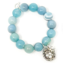 Caribbean Agate with Silver Bird's Nest