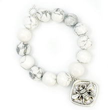 White Howlite with Silver Queen of the Hive