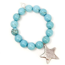 Blue Howlite with Large Silver Star
