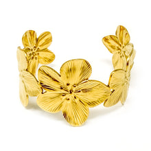 Gold Flower Cuff Bracelet