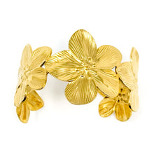 Gold Flower Cuff Bracelet