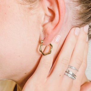 Non-Tarnish Gold Filled Small Bamboo Hoop Earrings