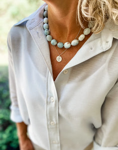 16" Amazonite Hand-Tied Necklace with Toggle Clasp-Curated Collection