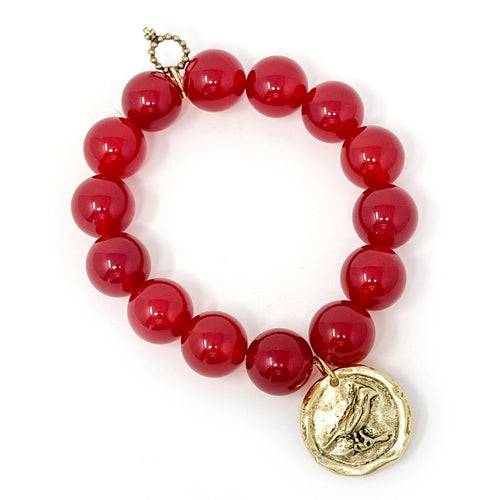 Private Collection- Red Jade with Artisan Cardinal