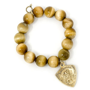 Private Collection- Sunkissed Tiger Eye with St. Christopher Shield Protection