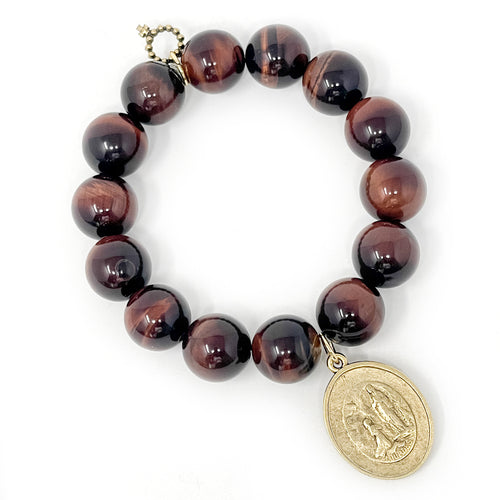 Private Collection Amaretto Tiger Eye with Gold Lourdes