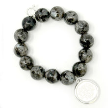 Charcoal Jasper with Matte Silver Serenity Prayer