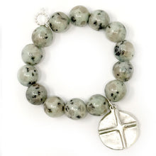 Kiwi Jasper with Silver Cross and Heart