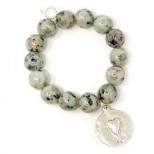 Kiwi Jasper with Silver Cross and Heart