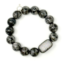 Charcoal Jasper with Gunmetal Pave