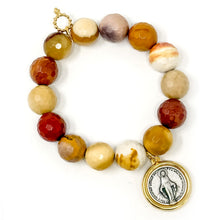 Faceted Mookaite with Two Toned Blessed Mother