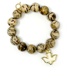 Feldspar with White Enameled Peace Dove