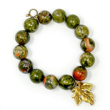 Unakite with Gold Autumn Leaf