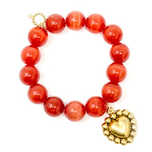 Cinnamon Calcite with Gold Puffy Heart