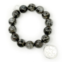 Charcoal Jasper with Matte Silver Serenity Prayer