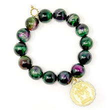 Dublin Tiger Eye with Gold Ruffle Miraculous Medal