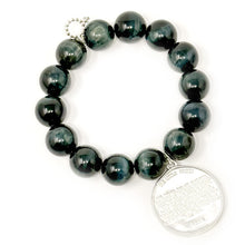 Obsidian with Silver Lord's Prayer